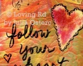 Follow your heart, Choose joy, Dance to life, Soar, You are loved - pack of 5 encouraging postcards