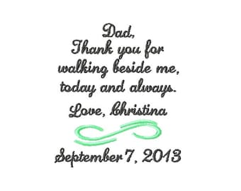 FATHER Of The BRIDE Handkerchief Hanky Hankie - Thank You For Walking Beside Me Today and Always - FoB - Dad
