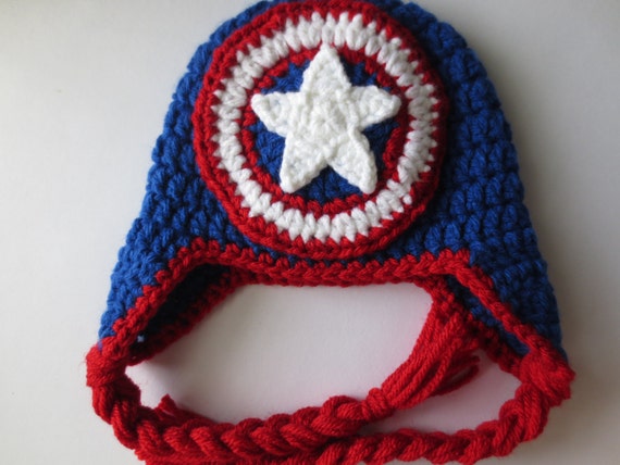 Crochet Captain America Hat Captain America by ...