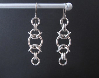 Chainmaille Earrings, Stainless Steel Earrings, Chain Maille Jewelry, Hypoallergenic Earrings, Chain Mail Jewelry Chainmail Jewelry titanium