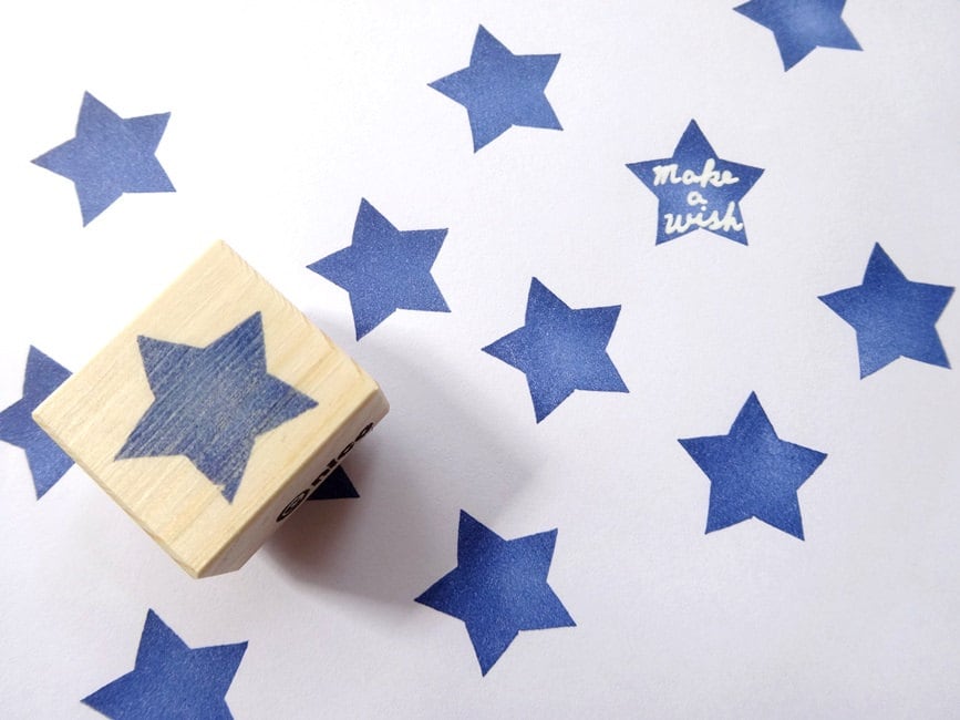 Simple star stamp Blue star Make a with stamp DIY wedding