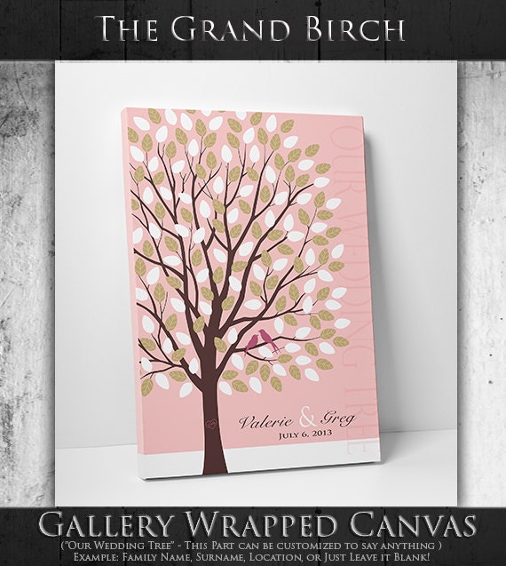 Custom Wedding Guest Book // Unique Wedding Guestbook // Wedding Tree Guestbook // 16x20 // 55-150 Signatures // Canvas or Flat Print by WeddingTreePrints