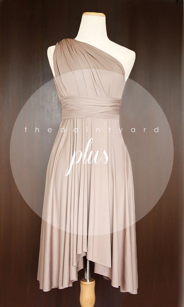  Plus  Size  Light Taupe  Bridesmaid  Dress  Convertible by 