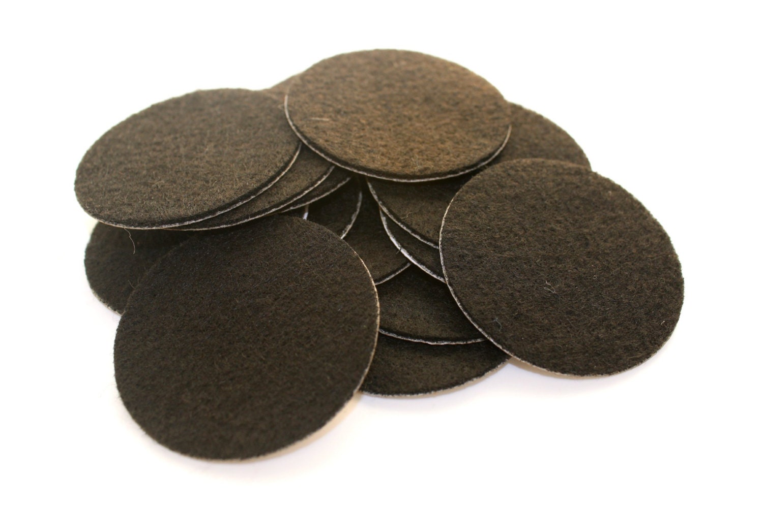 2 Black Adhesive Felt Circles Felt Backing Craft