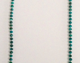 Faceted Turquoise and Sterling Silver Beaded Necklace