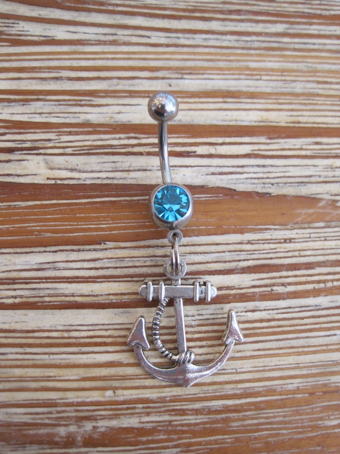 Belly Button Ring Body Jewelry Anchor with Rope and Lt.