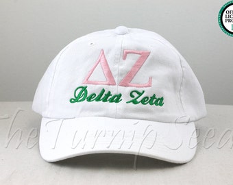 Delta Zeta Sorority Baseball Cap - Custom Color Hat and Embroidery.