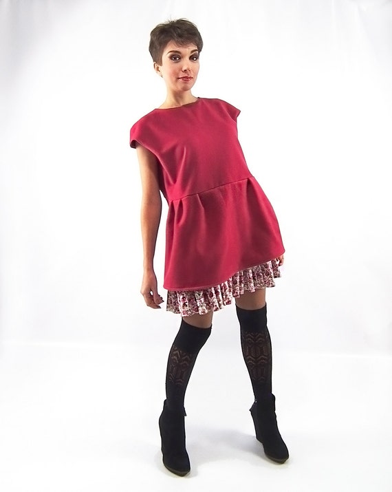 Midi Dress Casual Oversized Dress Day Dress Loose by FatBerry