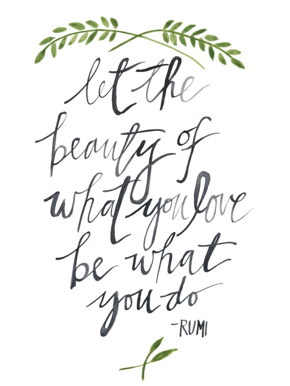 Items similar to Rumi Quote Watercolor Art Print 9x12 on Etsy