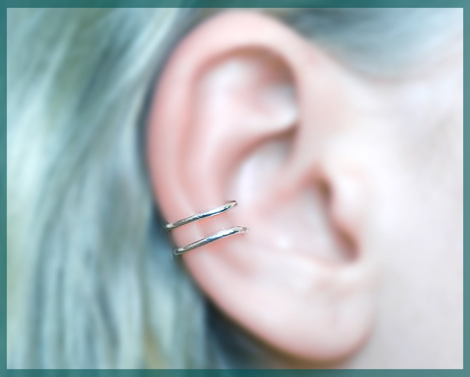 silver EAR CUFF perfect for gift, silver wire wrapping  simple ear cuff  fake piercing