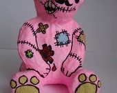 Creepy But Cute Pink Teddy Bear Model Figure