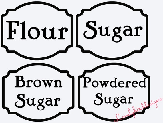 Items similar to Vinyl Canister Decals-Flour, Sugar, Brown Sugar ...