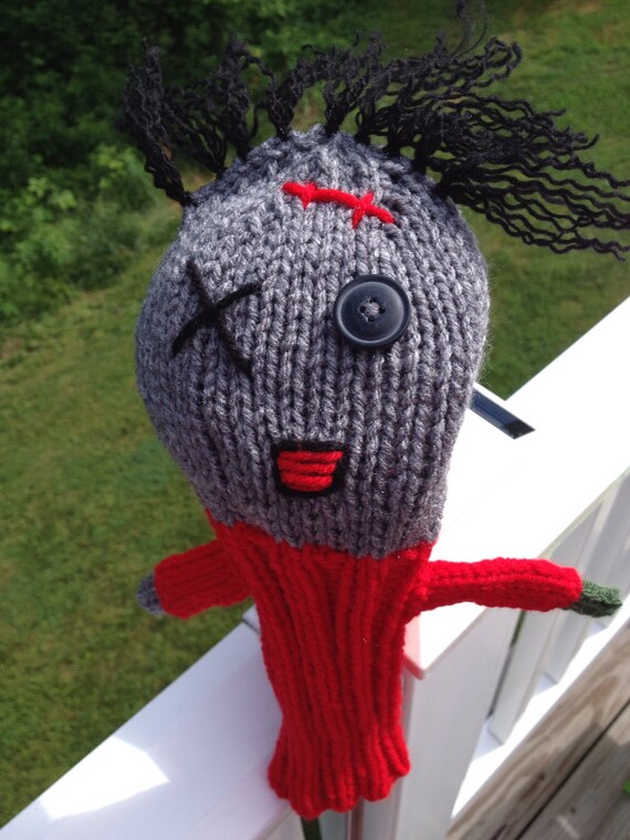 Zombie Knitted Golf Club Headcover Handmade by SteelCityStitcher