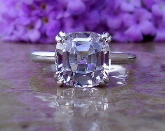 White Sapphire Engagement Ring, 5ct +, Sapphire Ring, White sapphire Ring, 14kt, 18kt, and Platinum Custom Order