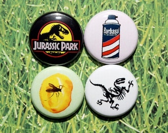 Jurassic Park Objects- One Inch Pinback Button Magnet Set