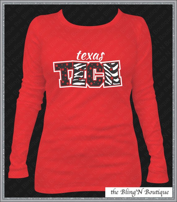 Texas Tech Spirit Shirt Ladies Texas Tech Long Sleeve Shirt
