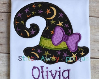 Halloween Witch Hat Machine Applique Design