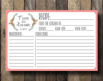 Popular items for bridal shower recipe cards on Etsy