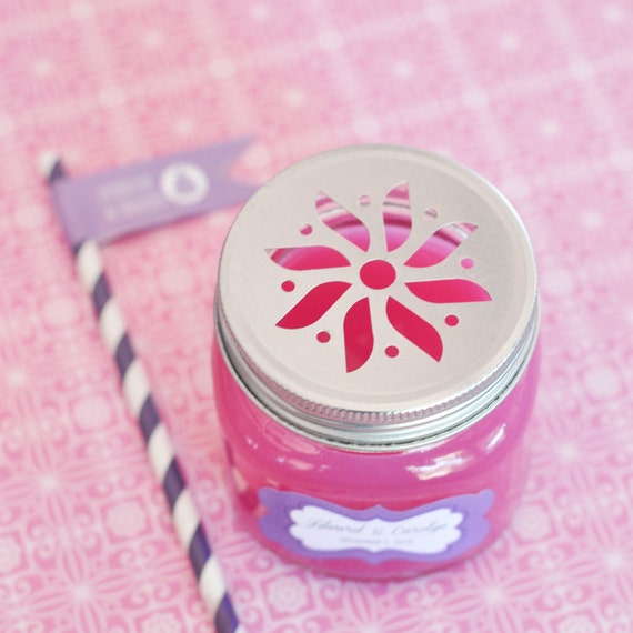 Items similar to Daisy Cut Mason Jar Lids with Straws Daisy Mason Jar Lid Decorative Mason