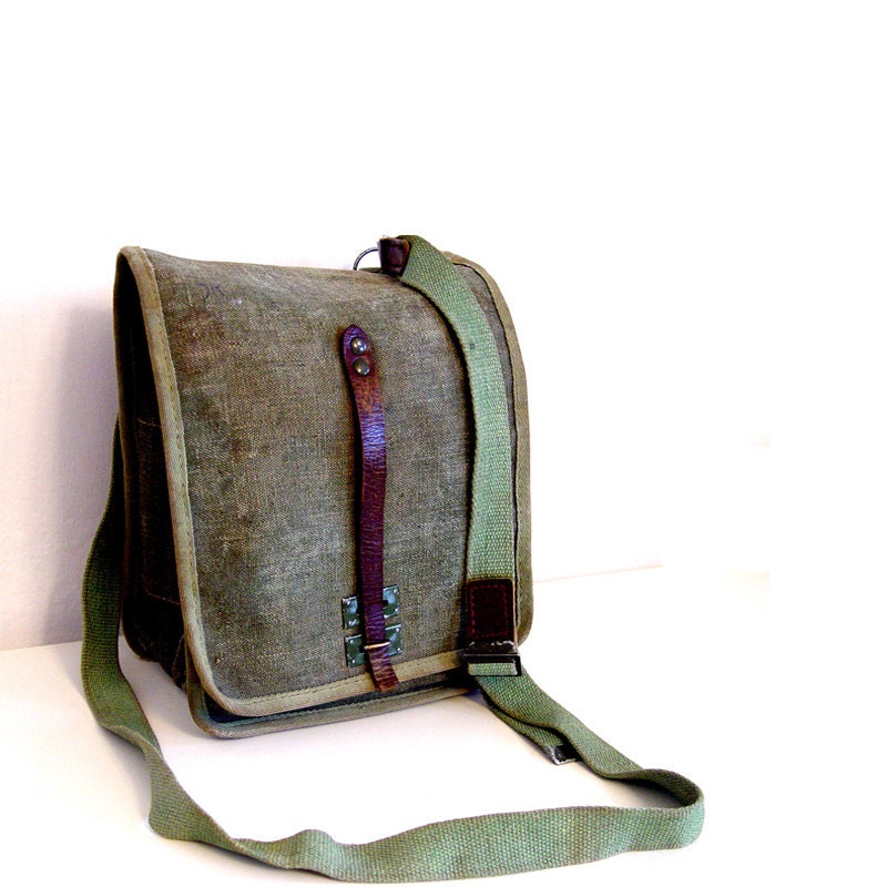 Vintage Military Messenger Bag.