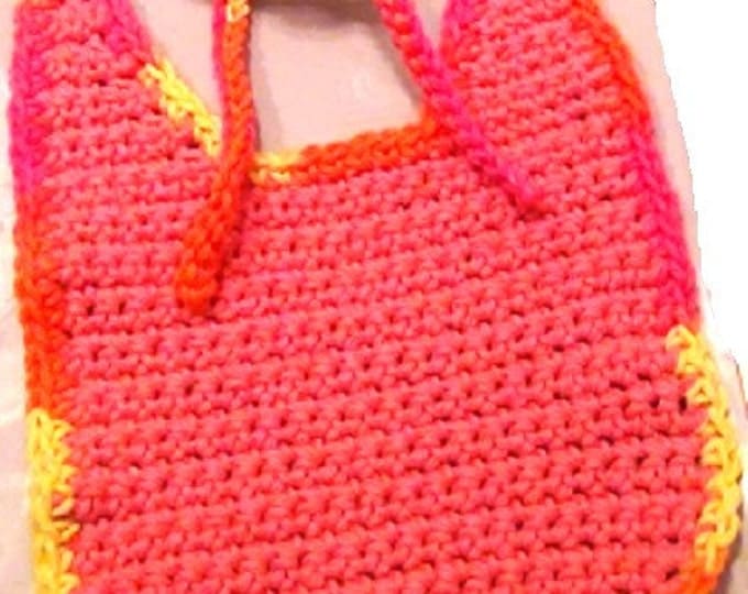 Baby Bibs - Set of 3 - Pink, Orange, Variegated