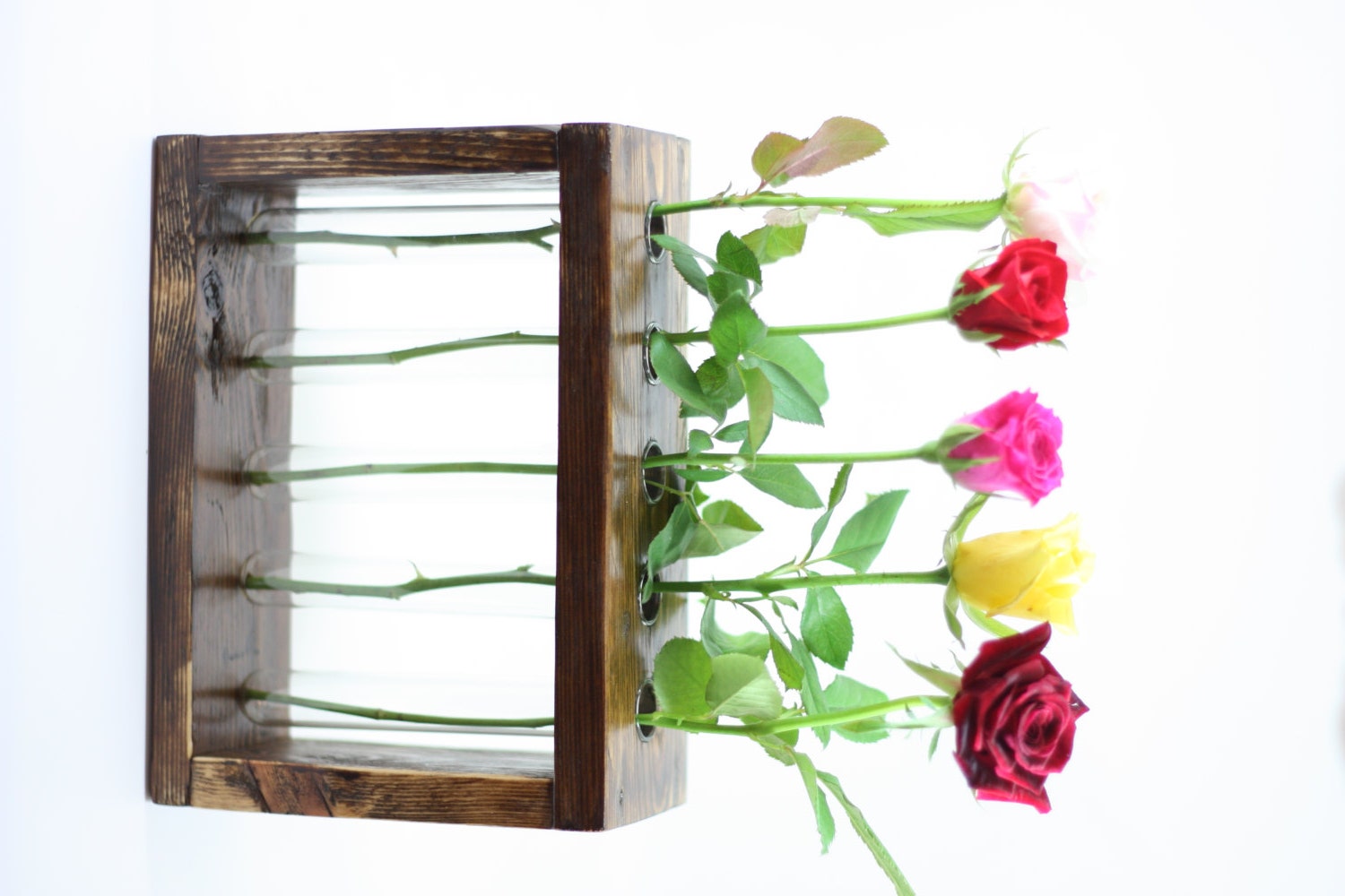 Wood flower holder Rustic flower holder Unique by WoodDecoration