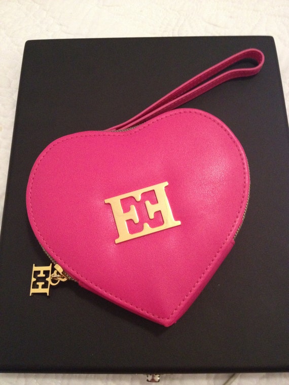 RESERVED Especially Escada Heart Shaped Clutch Hand Bag In