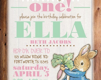 Peter Rabbit Invitation, Peter Rabbit Birthday Invitation, Peter Rabbit Birthday