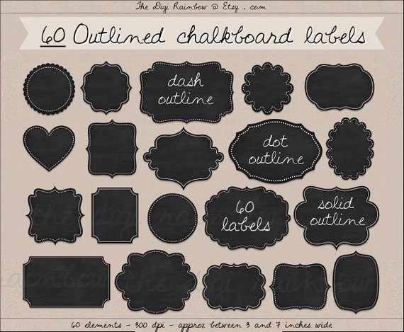 printable chalkboard labels black labels clipart by