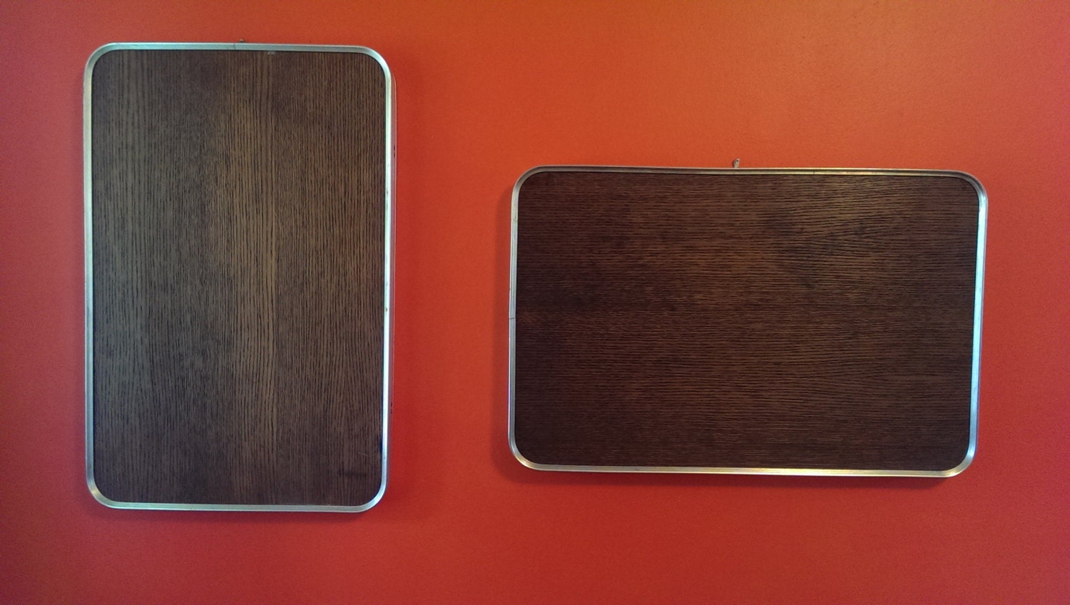 Wood Veneer Wall Hangings Surrounded by Aluminum by copyright1963