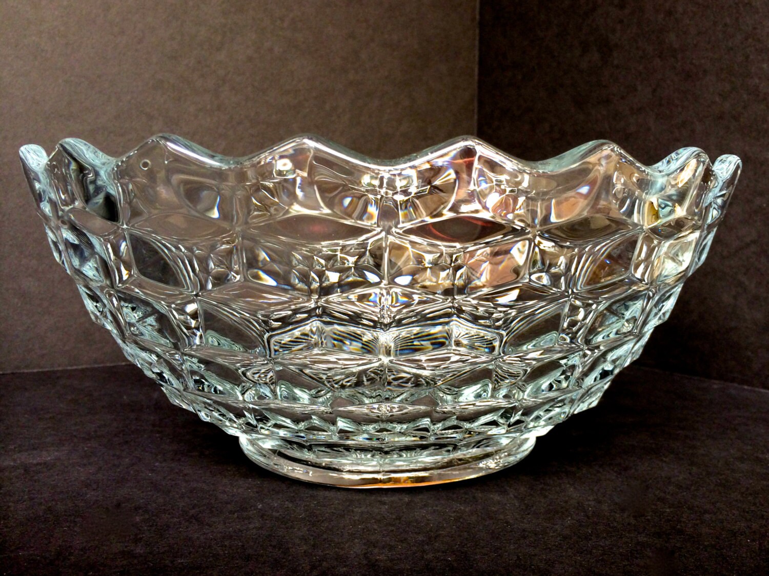 Vintage Fostoria American Clear Glass Bowl 10 Inch Serving Or