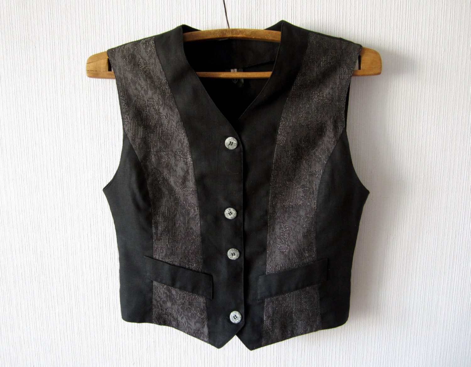 Womens Waistcoat Black Classic Formal Fitted by ThousandVests
