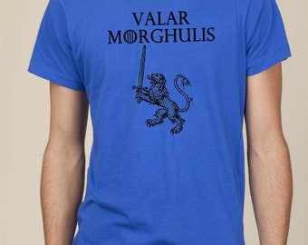 Valar Morghulis medieval lion sword men tshirt tee t shirt Game