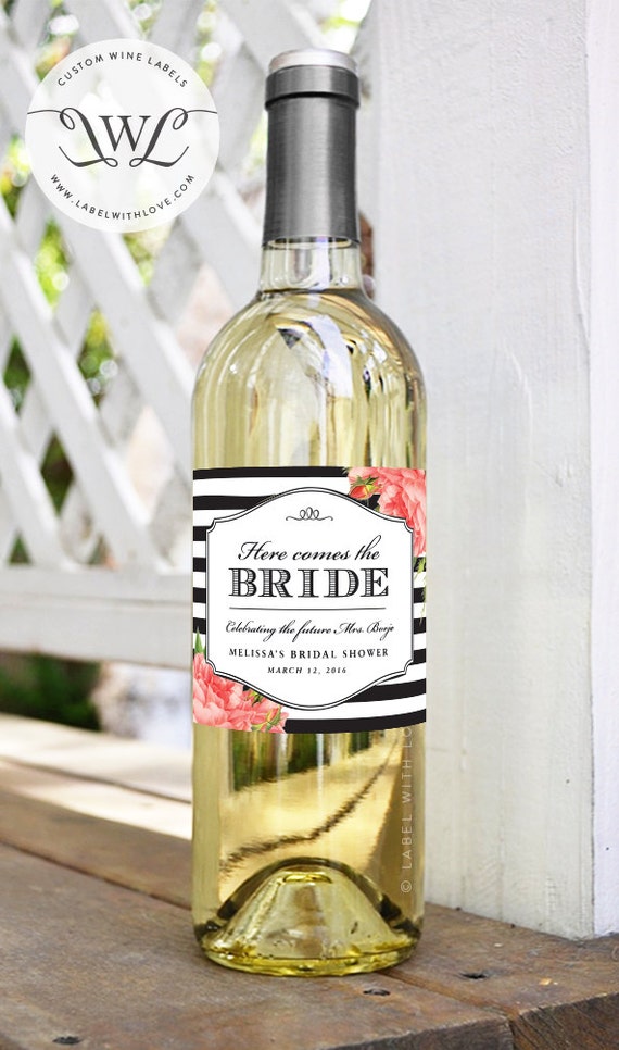 Items similar to Bridal Shower Wine Labels (Set of 6) Bachelorette Party Decor / Bridal Shower