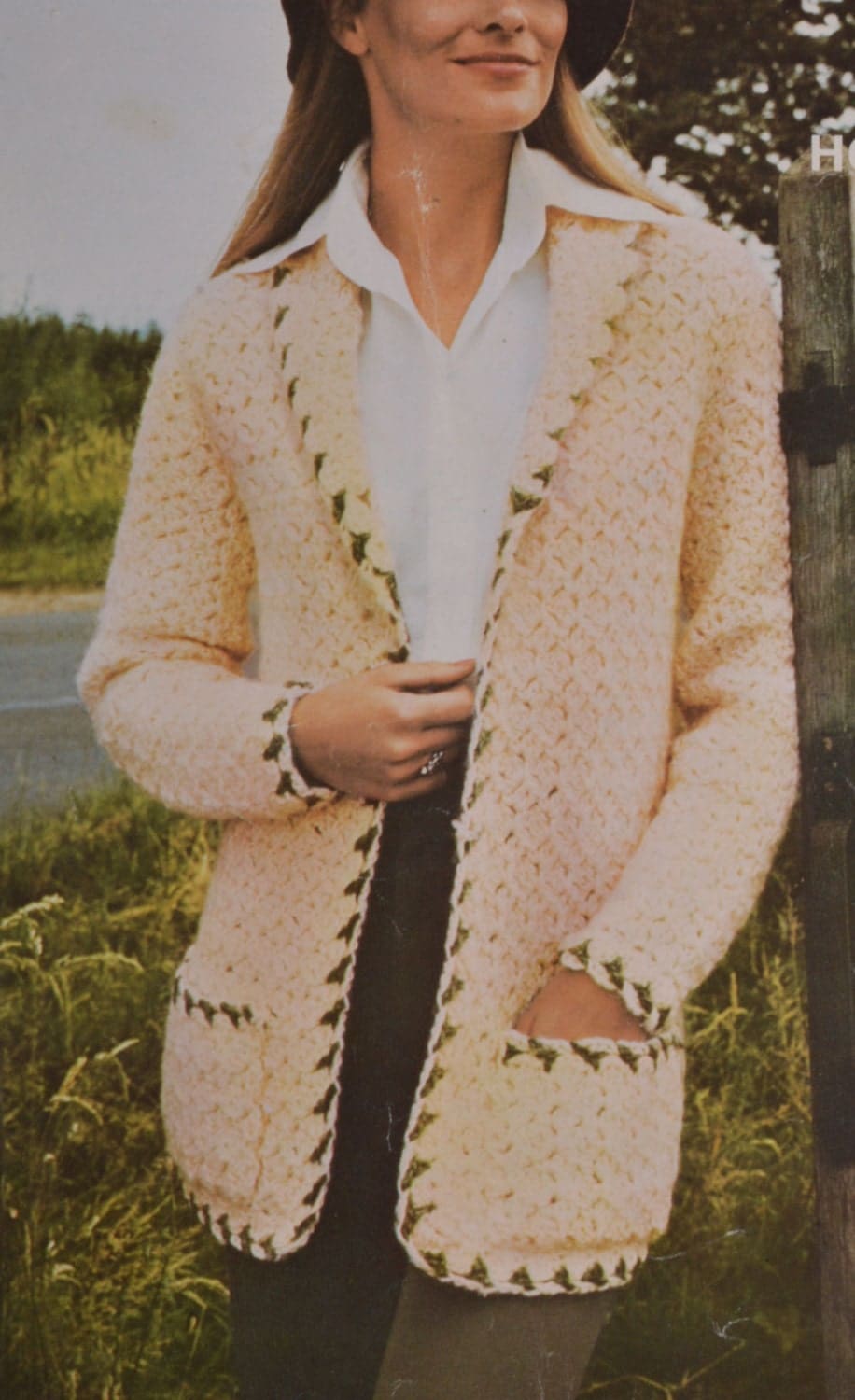 Crochet lady's jacket vintage crochet pattern pdf download