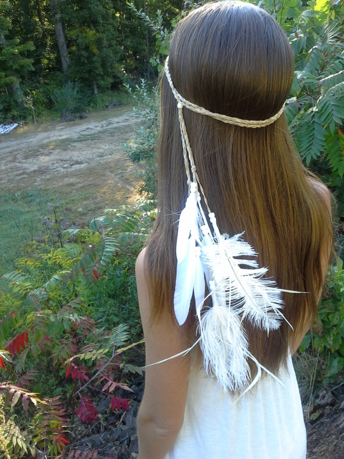 Feather HeadBand Native American wedding bridal by dieselboutique