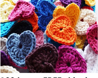 Crochet Heart, 100 x 3cm, Various Colours, Free Shipping
