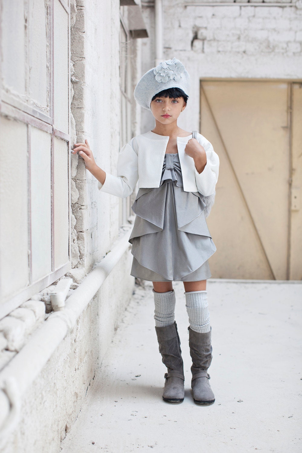 Girl Party Dress , Gray Bow Dress , Special Occasion Dress Etsy finds