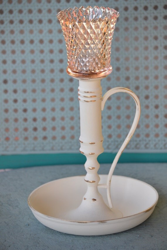 Re purposed antique hand held candle holder by VinTec on Etsy