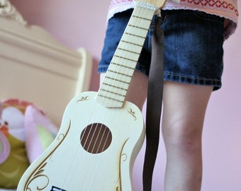 Personalized Kids Toy Guitar, Gifts for Kids, Music Instrument, Elastic Strap, Birthday Present, wooden toy, Kids Birthday gifts