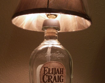 Bottle Lamp - Elijah Craig Whiskey Bottle Lamp - Small Desk Lamp