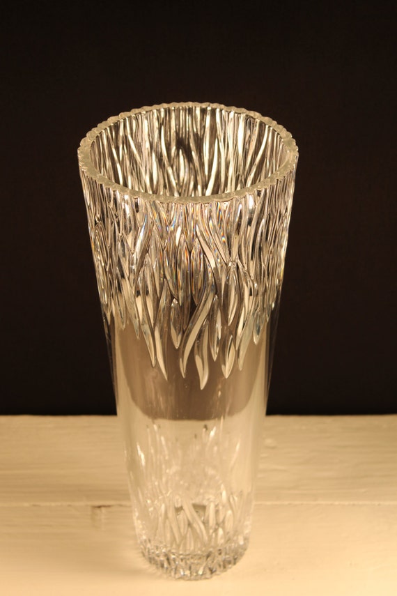 Genuine Towle Signed 24 LEAD CRYSTAL 12 Tall Cut Glass