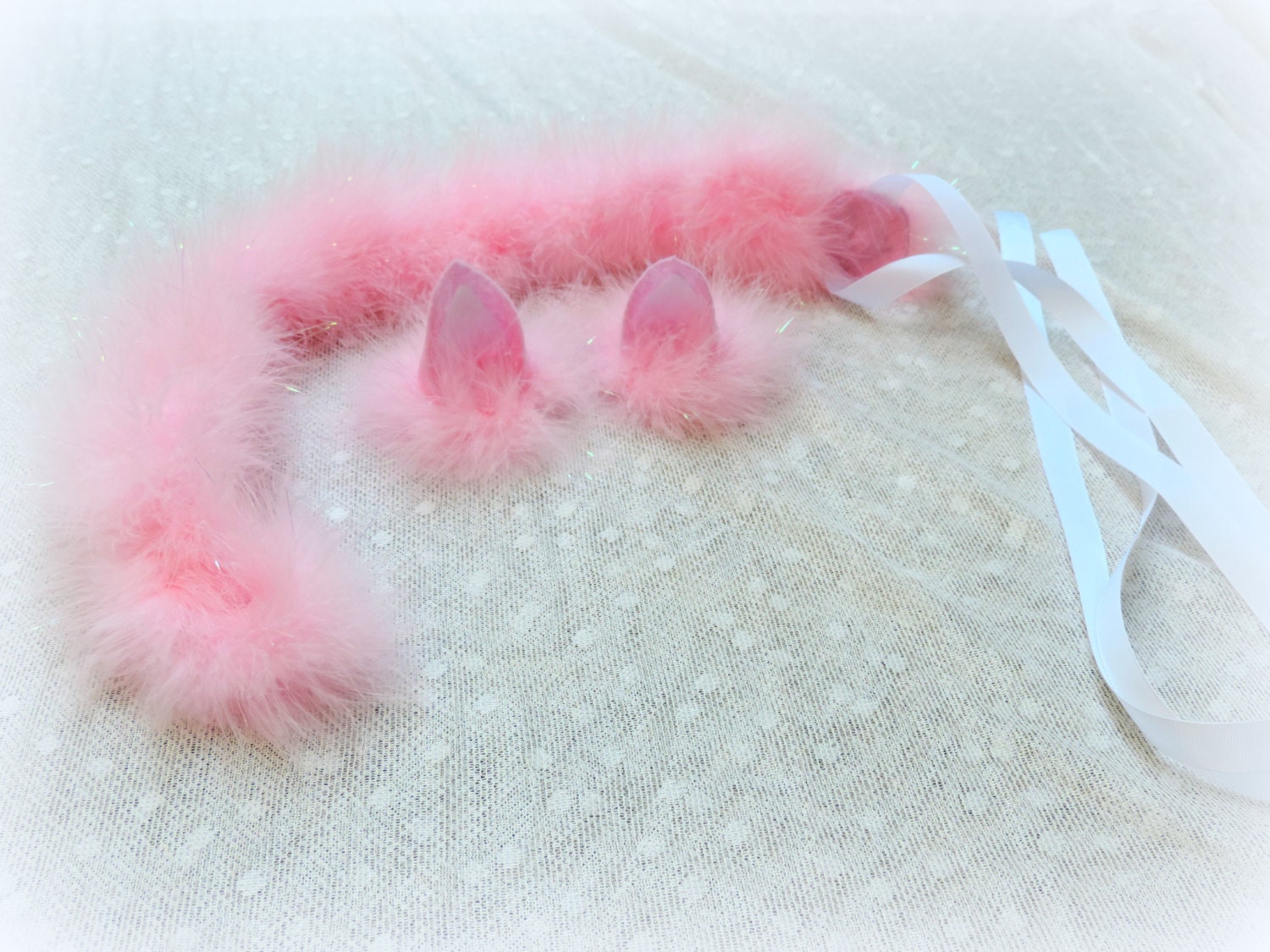 Cat ears and tail pink cat halloween costume adult cat by ...