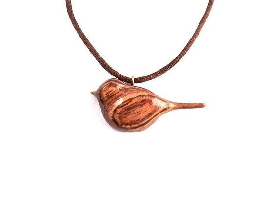 Wood Jewelry Wood Bird Necklace Wooden Pendant Necklace