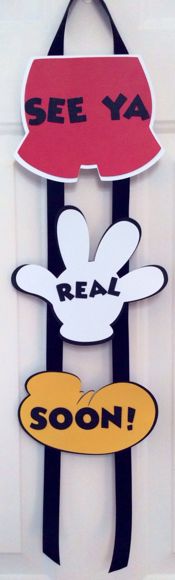 Items similar to Mickey Mouse "See Ya Real Soon" Sign on Etsy
