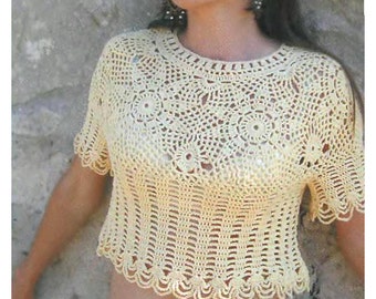 Crochet beach top PATTERN, sexy crochet top PATTERN only, detailed instructions in ENGLISH, instant download, crochet beach tunic pattern.