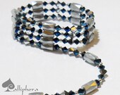 Peacock blue Snake bracelet swarovski and magnets