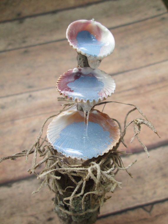 Fairy Garden Seashell Water Fountain Miniature by OrangeHound