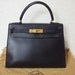 Special SALE. 70s Vintage HERMES Kelly 28 bag black box calf with gold hrdwr. Stamp Z, 1970. Best known classic bag