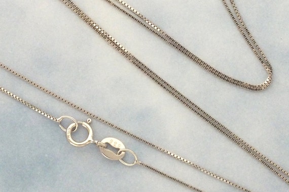 18 Solid 14k White Gold Box Chain .5mm thick with 4mm